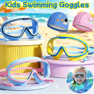 Kids Swimming Goggles Anti-fog Waterproof Wide View Transparent Swim Goggles Swim Goggles Set