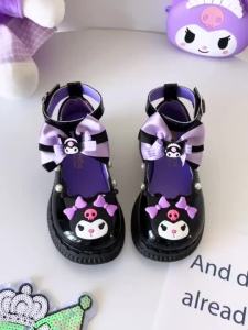 Kuromi Girls Princess Shoes kids Little Leather Shoes Baby Girls Performance Shoes Single Shoes