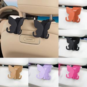 FLEURS Multifunctional Car Seat Hook Butterfly Shape Hidden Hook Car Seat Back Organizer Exquisite Portable Headrest Hanger Car Interior