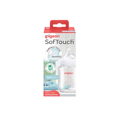 PIGEON SOFTOUCH BPP NURSING BOTTLE GLASS 160ML LOGO