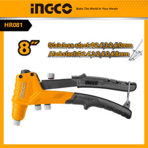 Kìm rút đinh tán chuyên dụng INGCO kềm bấm rive trợ lực tay cầm dài cỡ đinh rút 2.4mm-6.4mm rút đinh nhôm kim loại chất lượng cao