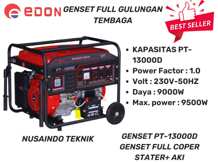 GENSET EDON PT.13000d EDON Genset Bensin 3000 watt (generator listrik ...