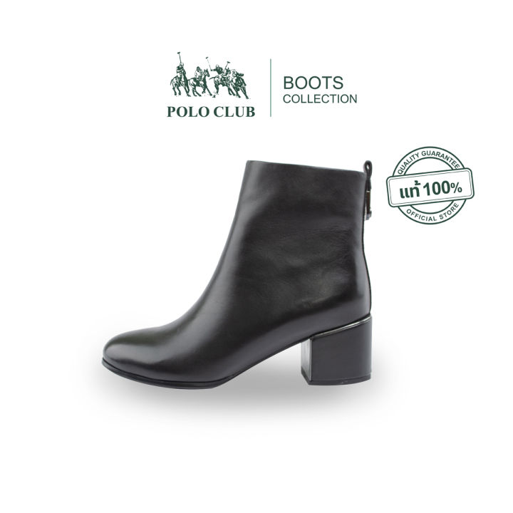 POLO CLUB รองเท้าบูทหนังแท้ รุ่น BO-1888 ส้นสูง 2.2 นิ้ว