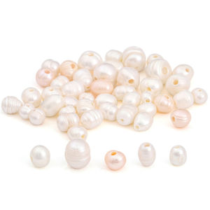5pcs Big Size Round Rice Potato Shape Natural Freshwater Pearl Beads Large Hole Size Pearl Beads for home living Bracelet Necklace carft Jewelry Making