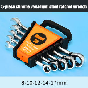 LOCKCATE open wrench tools set  Local Delivery!! Ratchet Gears Wrench Set Torque Wrench Spanner 6-17mm 5Pcs Double Head Ratchet Spanner Combination Wrench Set Of Keys Skate Tool Gear Ring Wrench Repairing Tool