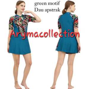 Baju renang wanita lapis Cup BH tangan pendek