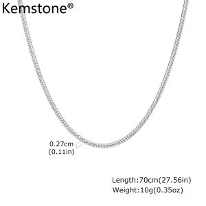 Kemstone thép không gỉ mã hóa 4-mặt Mài xương khóa Chuỗi vòng cổ cho nam giới