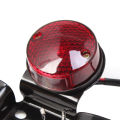 Pinph Universal DC 12V Motorcycle Tail Light Red LED Tail License Plate Rear Light Round For Harley Cafe Racer Chopper Custom Bobber. 