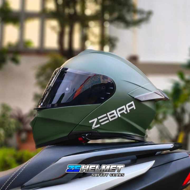 ZEBRA A113 RITZY PLAIN (Matte Army Green) MODULAR DUAL VISOR