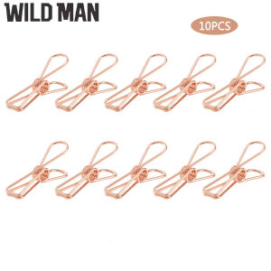 [WILD MAN] 10pcs Steel Clips Multipurpose Portable Clothes Pins Pegs Holders Reusable Sealing Clip Outdoor Light String Fixing Tool