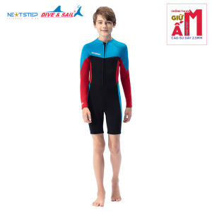 Đồ bơi giữ nhiệt bé trai tay dài DIVE and SAIL chống tia UV chống nước chất liệu cao su dày 2.5mm giữ ấm size đến 30kg