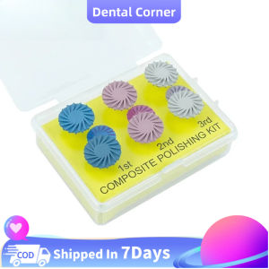 【Hot Selling Ltem】6pcs/Box Dental Rubber Polisher Composite RA Disc Kit Resin Polishing Electric Motor Pressure Wheel Spiral Brush Burs【Shipment within 24 hours】