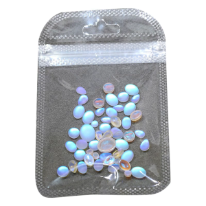 50pcs Mixed Blue Tears Cats Eye Matte Gems Nail Charm Nail Accesory For Salon and Home Use Creative Fashionable Nail Art