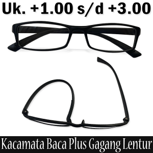 KACAMATA BACA KACAMATA PLUS RABUN DEKAT MODEL LENTUR RINGAN ELASTIS UNTUK ORANGTUA LANSIA PRIA WANITA / TIDAK JELAS BACA JARAK DEKAT MODEL KOTAK FRAME HITAM UKURAN ADA (+) 1.00 S/D 3.00 - BISA BAYAR DIRUMAH LANGSUNG PAKAI