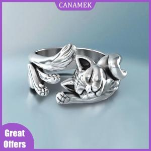 CANAMEK✨ Vintage Cute Cat Rings Women Jewelry Trendy Adjustable Ring Gift Party Accessories