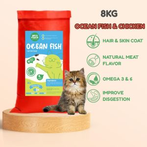 WAN MORE Ocean Fish Feast for Cats - High Protein 40% Fish & Natural Vitamin-Enriched Cat Dry Food 8kg