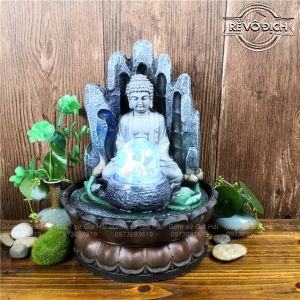 Thác nước phong thủy để bàn đức phật tọa thiền 16099
