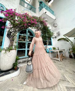 Glamz Shezan gamis brukat dress terbaru pakaian wamita murah mewah elegan pesta kondangan busui