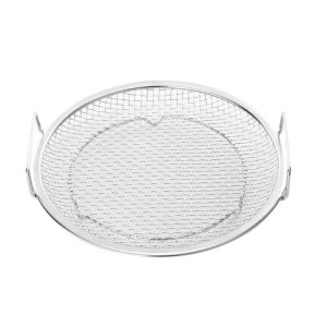 SJJL MALL with Binaural Handle Stainless Steel Frying Filter Large Mesh Design Round Net Frying Basket Household Oil Strainer Tray Mesh Plate Chip