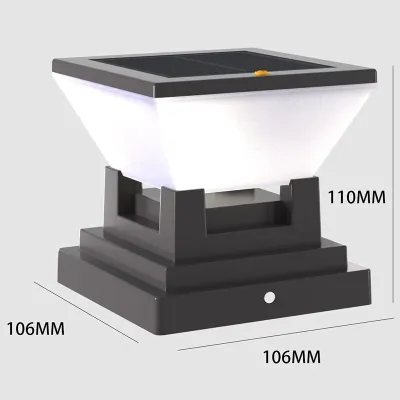 Vimite Đèn Cột Sân Vườn Năng Lượng Mặt Trời Hình Vuông Đèn LED Ngoài Trời Chống Nước Không Dây Tự Động Bật Tắt Trang Trí Cho Vườn Biệt Thự Hàng Rào Cổng