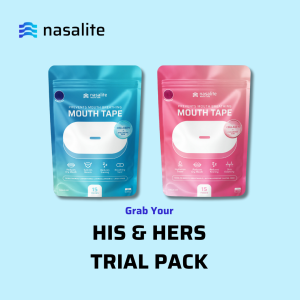[PROMO BUNDLE] Nasalite His & Hers Mouth Tape Bundle - Stop Mouth Breathing & Reduce Snoring - Hypoallergenic Bamboo Silk Hyaluronic Acid & Hydrolyzed Collagen - Safe Sleep Aid for Dry Mouth Relief - Antibacterial Sustainable Anti-Snoring Solution Daily