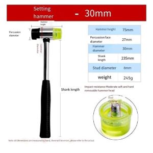 Double-Sided Rubber Mallet Hammer Multi-Function Installation Hammer for Ceramic Tile Furniture Assembly 1Pcs