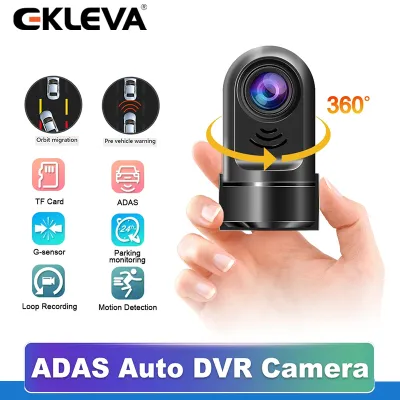 Ekleva HD 1080P ADAS Dash Cam 360 ° Mini DVR cho xe hơi USB ghi lặp G-cảm biến ghi âm cho Radio xe ô tô chạy Android 24 giờ đóng gói màn hình