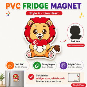 【SG Local Stock】 Magnetic stickers Singapore Flag 5cm Cute PVC SG Souvenir for 61th National Day Kitchen Decor