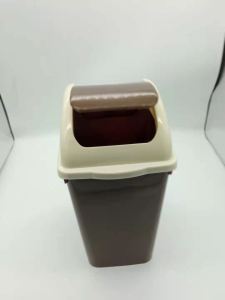 BROWN TRASH BIN WITH SWING LID/ BASURAHAN/ GARBAGE BIN/ PLASTIC DUST BIN/ RECYCLE BIN/ TRASH CAN/ HOUSEHOLD BIN