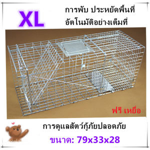 Caจัดส่งจากประเทศไทย กรงดักแมวCatTrap4You Size XL เหล็กเส้นชุบกาวาไนท์กันสนิม สามารถพับได้ จับแมวจรจัด จับแมว ดักจับแมว ดักจับแมวจร ไล่แมวถาวร ปลอดภัยต่อคนและสัตว