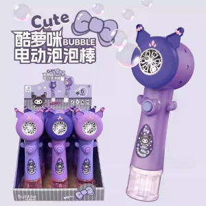 Mesin Buih Automatik Kuromi Kanak Kanak Alat Tiup Buih Elektrik Comel Mainan Tangan Perempuan Kuromi Automatic Bubble Machine For Kids Handheld Electric Bubble Blower Stick Cute Toy For Girls Outdoor Fun Gift 泡泡机库洛米儿童手持玩具女孩子全自动电动吹泡泡棒 E052