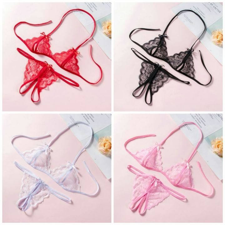 Toy Temptation Women Sexy Lingerie Set Hot Erotic Lingerie Lace Underwear  For Sex Bra & T-back