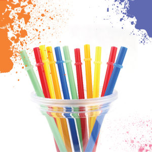 STR-1 หลอดพลาสติก | หลอดใส่แก้วน้ํา ขนาด 20 CM คละสี ราคาส่ง