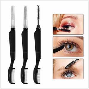 Mini Folding Comb False Eyelash Brush Eyelash Comb Straight Handle Small Eyebrow Comb Eyebrow Brush Beauty Makeup Cosmetic Tool