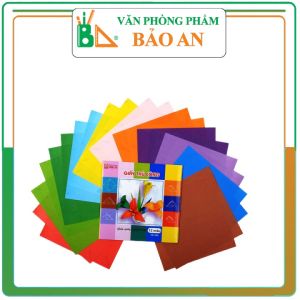 Giấy Thủ Công Hồng Hà Vuông 12 Màu 3363 - Văn phòng phẩm Bảo An