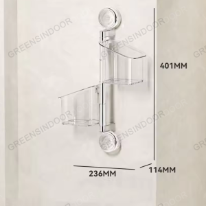 GREENSINDOOR Bathroom Large Suction Cup Rack Shower Gel Hanging Basket in The Bathroom Wall-mounted Storage Rack Wall-mounted Storage Rack