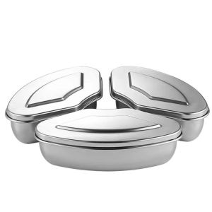 YESPERY Stainless Steel Steamer Bowl Keeping Fresh Box with PP Lid Space Saving Kitchen Leftover Steamer Tool