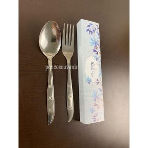 50 Pasang Sendok Garpu Stainless Lancip Kemasan Box