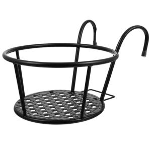 HUGHES Metal Flower Pots Stand Hanging Simple Potted Plant Rack Garden Supplies Round Patio Garden Hanging Basket Outdoor