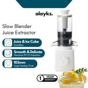Olayks Electric Slow Juicer Juice Extractor Machine Fruit Vegetable Household Fruit Blender Pemerah Jus Juice Residue Separation 103mm Large-Diameter Juicer Juicer Fruit Juicer Large Diameter Juice and Pulp Separation