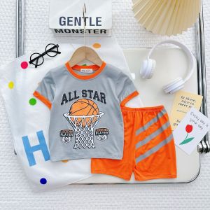 Bộ Quần Áo Ngắn Tay Trẻ Em Hiệu NATUCO Vải Thun Lạnh Mềm Mịn Mát Phong Cách Thể Thao Cho Bé 0-8 Tuổi TN-IN186