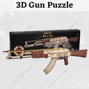 Robotime ROKR AK-47 Assault Rifle Toy Gun 3D Wooden Puzzle LQ901 Present Gift Birthday Valentines Christmas Anniversary
