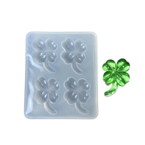 Lucky Four Leaf Clovers Craft Mold Sturdy Silicone For Resin Art Accessory Pendants DIY Accessories Simple Demolding Dishwasher Safe