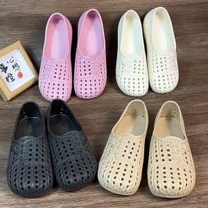 [Free Shipping] Womens Slip-On Clogs for Outdoor Wear Non-Slip Summer Hollow Breathable Soft Sole Nurse Shoes Closed-Toe Sandals for Women