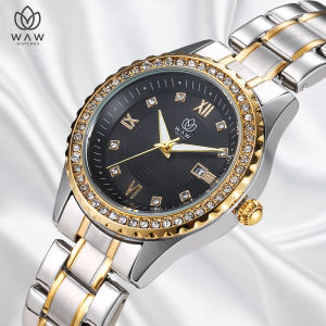 WAW Jam Tangan Wanita W001 Mosaic Fashionable Stainless Steel - Free Box Free Bubble Anti Air