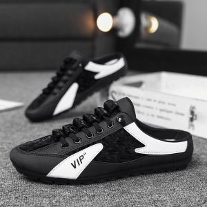 Qiaoyuluo Sneaker Giày lười nam thường ngày đế cao su chống trượt đế vải lưới thoáng khí