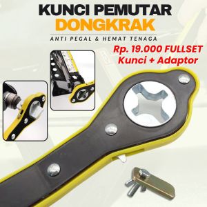 Kunci Dongkrak Mobil Universal Auto Labor-Saving Jack Ratchet Wrench Besi Dongkrak Mobil Wheel Lug Wrench ORIGINAL