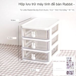 Hộp đựng đồ phụ kiện để bàn 5 tầng mini có ngăn kéo tai thỏ dễ thương kệ nhựa để đồ