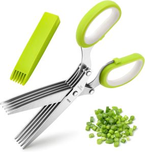 1PCS Stainless Steel 5 Blade Professional Shredding Scissors Sharp Herb Kitchen Tool