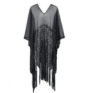 Womens V-Neck Beach Cover Up Solid Color Beach Dress Hollow Out Swimsuit Cover Up Ladies Bathing Suit Cover Up